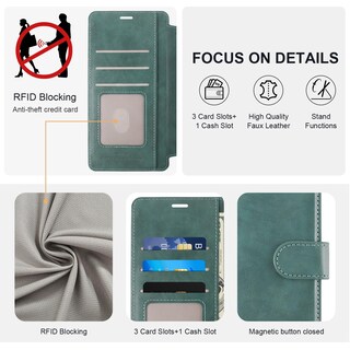 Foto 4 | Foto 4 | Funda Tipo Cartera Vanavagy Para Samsung Galaxy S25+ Con Rfid Color Verde - Venta Internacional.