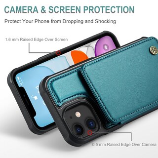 Foto 3 | Foto 3 | Funda Tipo Cartera Vinich Para Iphone 11 Con Tarjetero Color Verde Azulado - Venta Internacional.