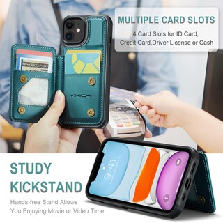 Foto 4 | Foto 4 | Funda Tipo Cartera Vinich Para Iphone 11 Con Tarjetero Color Verde Azulado - Venta Internacional.