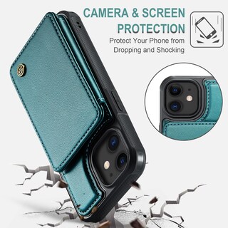 Foto 6 | Foto 6 | Funda Tipo Cartera Vinich Para Iphone 11 Con Tarjetero Color Verde Azulado - Venta Internacional.