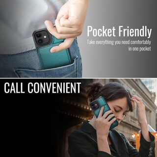 Foto 7 | Foto 7 | Funda Tipo Cartera Vinich Para Iphone 11 Con Tarjetero Color Verde Azulado - Venta Internacional.