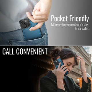 Foto 7 | Foto 7 | Funda Tipo Cartera Vinich Para Iphone 14 Con Tarjetero Rfid Color Azul - Venta Internacional.