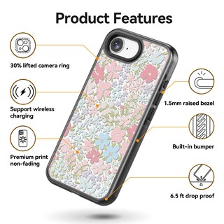 Foto 5 | Foto 5 | Funda De Teléfono Rosarnnah Compatible Con Iphone 16e A Prueba De Golpes - Venta Internacional.