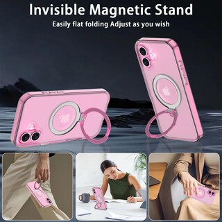 Foto 4 | Foto 4 | Funda Para Iphone 16 Con Soporte Magnético Color Rojo Rosado - Venta Internacional.