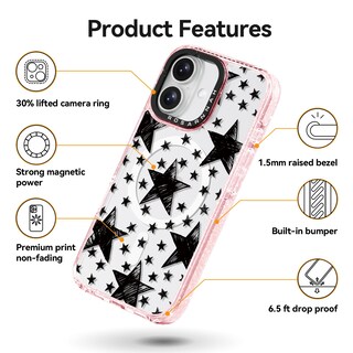 Foto 5 | Foto 5 | Funda Magnética Rosarnnah Para Iphone 16 A Prueba De Golpes Rosa - Venta Internacional.