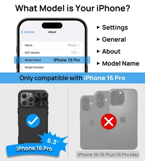 Foto 2 | Foto 2 | Funda De Teléfono Bxyjy Para Iphone 16 Pro Con Protector De Pantalla Y Soporte - Venta Internacional.