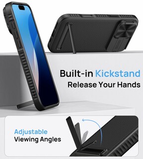 Foto 6 | Foto 6 | Funda De Teléfono Bxyjy Para Iphone 16 Pro Con Protector De Pantalla Y Soporte - Venta Internacional.