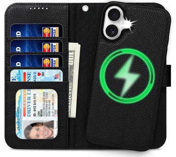 Foto 1 | Foto 1 | Funda Tipo Cartera Desmontable Mefon Para Iphone 16 Con Tapa Magnética - Venta Internacional.