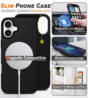 Foto 5 | Foto 5 | Funda Tipo Cartera Desmontable Mefon Para Iphone 16 Con Tapa Magnética - Venta Internacional.