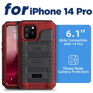 Foto 2 | Foto 2 | Funda Impermeable Mitywah Para Iphone 14 Pro De 6.1 Pulgadas Con Pantalla Roja - Venta Internacional.