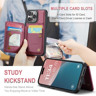 Foto 4 | Foto 4 | Funda Tipo Cartera Vinich Para Iphone 16 Pro Max 6.9 Roja - Venta Internacional.