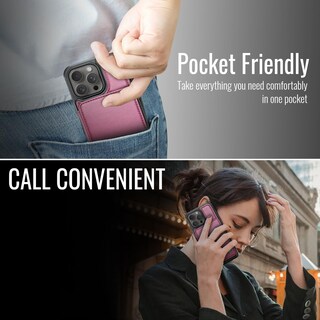Foto 7 | Foto 7 | Funda Tipo Cartera Vinich Para Iphone 16 Pro Max 6.9 Roja - Venta Internacional.