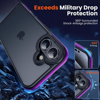 Foto 3 | Foto 3 | Funda De Teléfono Yriklso Para Iphone 16 Plus A Prueba De Golpes Color Morado - Venta Internacional.