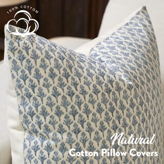 Foto 7 | Foto 7 | Fundas De Almohada Fiouovo Floral 45 X 45 Cm 100% Algodón Color Azul Aguamarina - Venta Internacional.