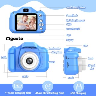 Foto 6 | Foto 6 | Cámara Para Niños Mgaolo Magolo Dog Blue Con Funda De Silicona Para Niños De 3 A 12 Años - Venta Internacional.