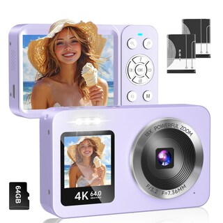 Foto 1 | Foto 1 | Cámara Digital Wabl 4k 64mp Uhd Con Doble Pantalla Zoom 18x Violeta - Venta Internacional.