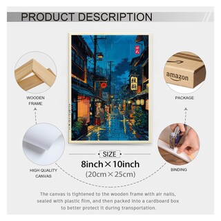 Foto 2 | Foto 2 | Lienzo Decorativo Tokyo Tea House Japanese City Street 30 X 40 Cm - Venta Internacional.