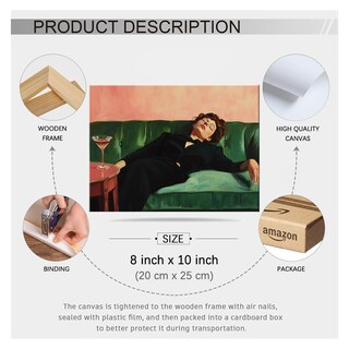 Foto 2 | Foto 2 | Póster Podafu Mujer Bebiendo Martini 20 X 25 Cm Enmarcado En Negro - Venta Internacional.