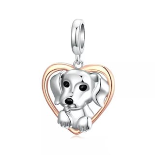 Foto 1 | Foto 1 | Colgante Para Pulsera De Plata 925 Con Forma De Corazón De Perro - Venta Internacional.