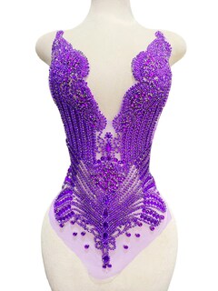 Foto 1 | Foto 1 | Aplique Con Lentejuelas Y Diamantes De Imitación Para Ropa De Vestir 24 X 38 Cm Color Morado - Venta Internacional.