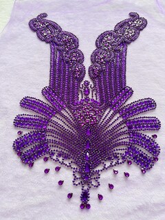 Foto 3 | Foto 3 | Aplique Con Lentejuelas Y Diamantes De Imitación Para Ropa De Vestir 24 X 38 Cm Color Morado - Venta Internacional.