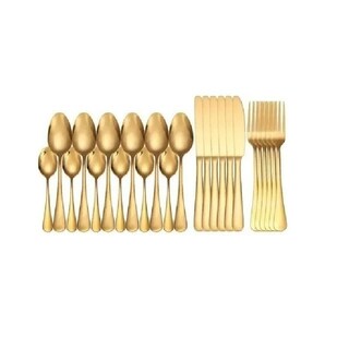 Foto 4 | Foto 4 | Juego De Servicios De Cubiertos Dorados De Acero Inoxidable De 24 Piezas - Venta Internacional.