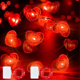 Foto 1 | Foto 1 | Guirnalda De Luces Led Zgwj Para El Día De San Valentín Corazón Rojo 16 M 50 Led - Venta Internacional.