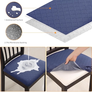 Foto 4 | Foto 4 | Fundas De Cojín De Asiento Fuloon Impermeables  6 Unidades  Color Azul Marino - Venta Internacional.