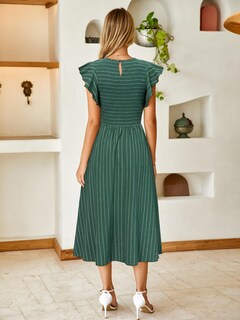 Foto 6 | Foto 6 | Vestido De Verano Midi A Rayas De Dress Simplee Para Mujer - Venta Internacional.