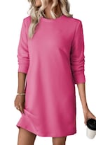 Vestido Tipo Sudadera Ocstrade Casual De Manga Larga Con Textura Gris - Venta Internacional.