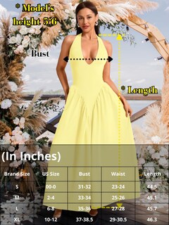 Foto 6 | Foto 6 | Vestido Largo Con Cuello En V Profundo Y Cuello En V De Chiaolezhee Amarillo Claro - Venta Internacional.