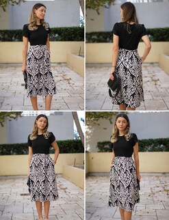 Foto 5 | Foto 5 | Vestido De Verano Zeagoo Floral Para Mujer Manga Corta Línea A Negro - Venta Internacional.