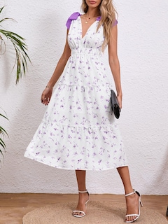 Foto 3 | Foto 3 | Vestido Wenrine Summer Floral Maxi Con Cuello En V Sin Mangas Para Mujer - Venta Internacional.