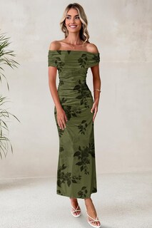 Foto 6 | Foto 6 | Vestido Largo Luxveer Para Mujer Malla Estampado Floral Verde Verano - Venta Internacional.