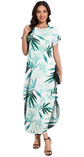 Foto 3 | Foto 3 | Vestido Largo Jeqeocafy Para Mujer Verano 2025 Cuello Redondo Manga Corta - Venta Internacional.
