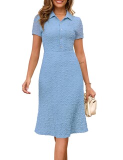 Foto 1 | Foto 1 | Vestido Annebouti Para Mujer Primavera Verano 2025 Manga Corta Azul - Venta Internacional.