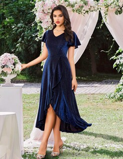 Foto 5 | Foto 5 | Vestido Berylove Con Lentejuelas Formal Fiesta Manga Ondulada Azul Marino Xl - Venta Internacional.
