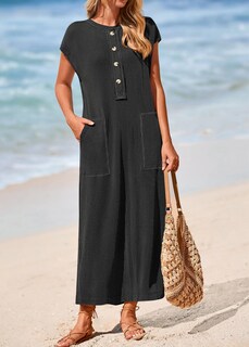 Foto 5 | Foto 5 | Vestido De Verano Kirundo De Punto Acanalado Henley Maxi Black Para Mujer - Venta Internacional.