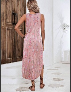 Foto 2 | Foto 2 | Vestido De Verano Zeagoo Floral Tropical Para Mujer Rosa Claro - Venta Internacional.
