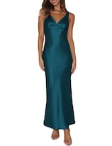 Vestido Largo Vubiya Elegante De Satén Con Cuello En V Sin Espalda Para Mujer - Venta Internacional.