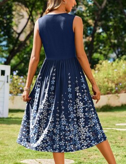 Foto 6 | Foto 6 | Vestido Midi Zeagoo Summer Sin Mangas Con Cuello Redondo Para Mujer - Venta Internacional.