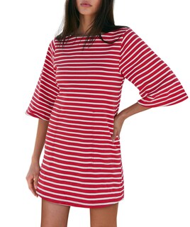 Foto 2 | Foto 2 | Vestido De Verano Yousify 2025 Camiseta Holgada A Rayas Rojas Y Blancas - Venta Internacional.