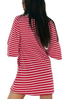 Foto 3 | Foto 3 | Vestido De Verano Yousify 2025 Camiseta Holgada A Rayas Rojas Y Blancas - Venta Internacional.