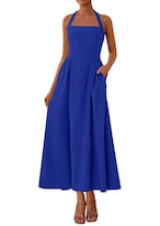 Vestido Largo Kirundo Para Mujer Sin Mangas Sin Mangas Color Azul - Venta Internacional.