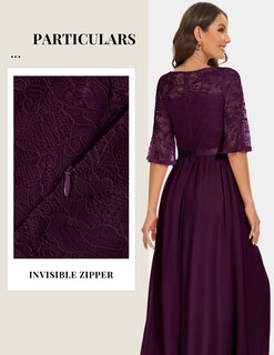Foto 4 | Foto 4 | Vestido Wedtrend Wt0314 Grape L Para Mujer Formal Invitada A La Boda - Venta Internacional.