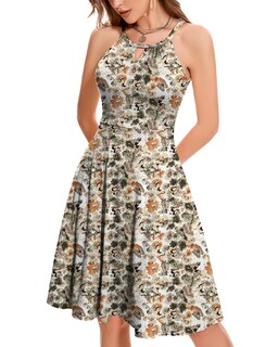 Foto 7 | Foto 7 | Vestido Halter Anyfitting Con Sujetador Incorporado Y Bolsillos En Forma De A Gris Y Naranja - Venta Internacional.