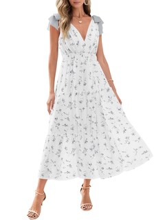 Foto 1 | Foto 1 | Vestido Largo Sin Mangas Con Cuello En V Floral De Verano Para Mujer - Venta Internacional.