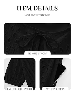 Foto 2 | Foto 2 | Vestido Kirundo Summer 2025 Manga Corta Abullonada Ojales Negro - Venta Internacional.