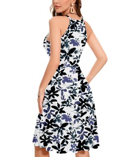 Foto 3 | Foto 3 | Vestido Halter Anyfitting Con Sujetador Incorporado Y Bolsillos En Forma De A Negro Y Morado - Venta Internacional.
