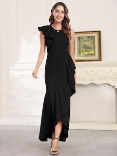 Foto 3 | Foto 3 | Vestido Formal Largo Fqa Para Mujer Vestido De Noche De Cóctel Negro - Venta Internacional.